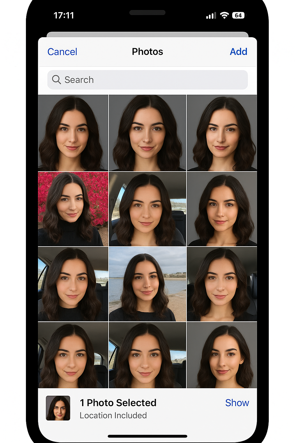 Upload photos process